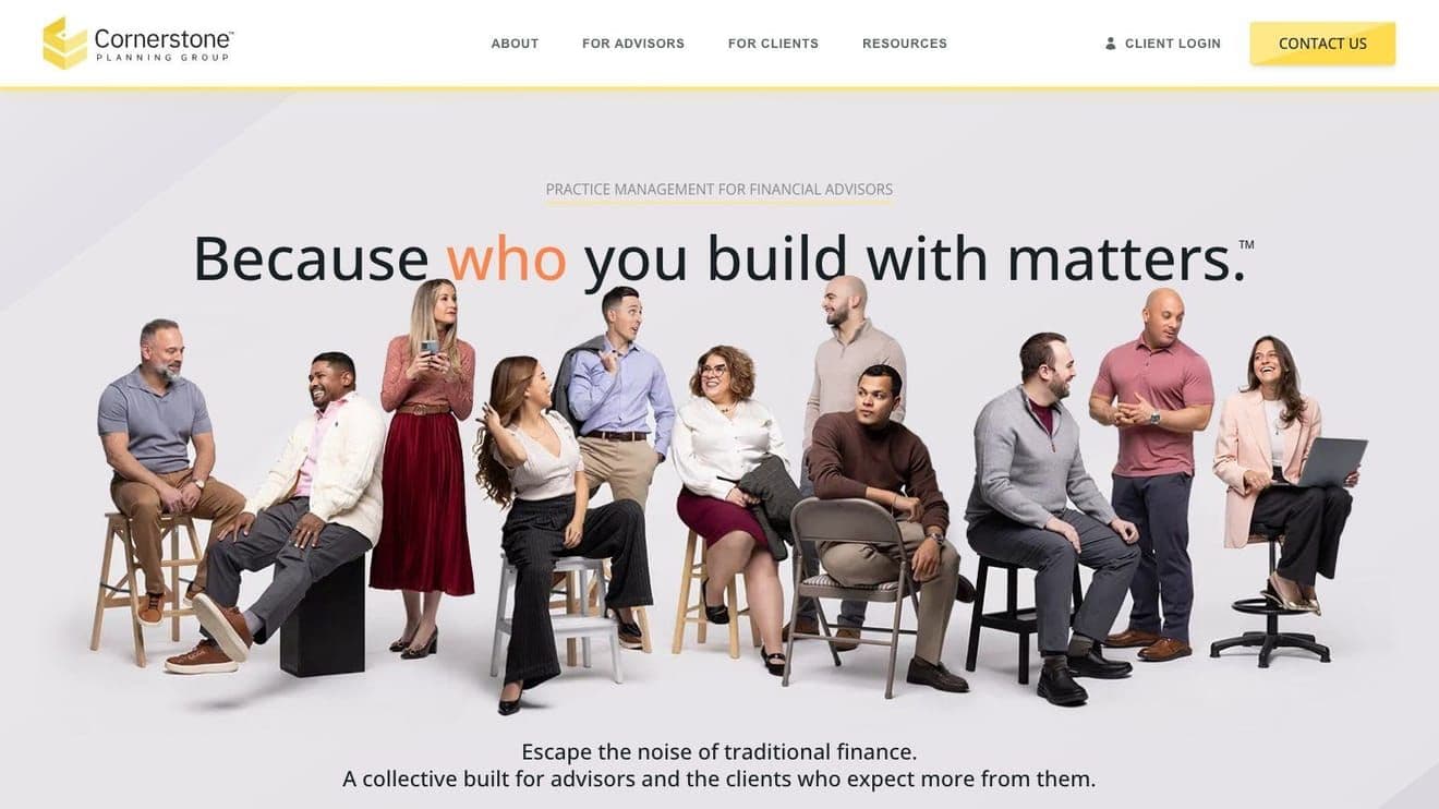 Cornerstone Planning Group website, Financial Services project