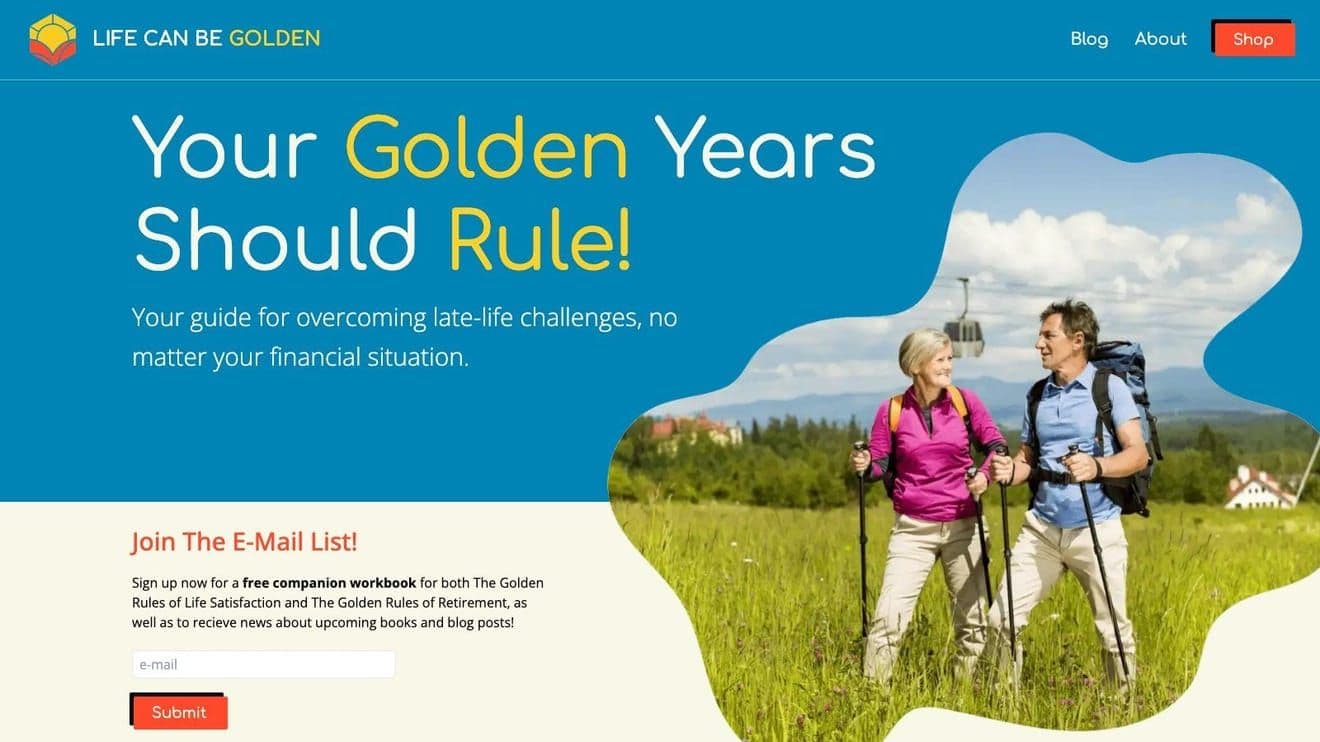 Life Can Be Golden homepage screenshot